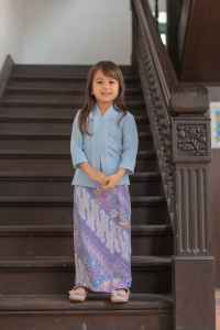 Classic Kebaya Batik Kids in Baby Blue